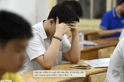 Câu lệnh trong phần nghị luận xã hội của đề thi môn ngữ văn lớp 10 Hà Nội, nhiều l;o ng;ại cách chấm như ” văn mẫu”