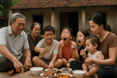 Cứ đến bữa là 3 cháu nhà chị dâu lại chạy sang ăn chực