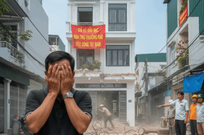 Tôi phải đập bỏ nhà mới xây 700 triệu vì lấn đất hàng xóm 11 cm