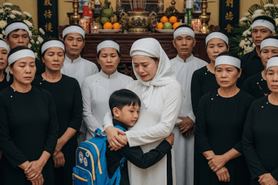 “Con đi học vui, tối bố đón về nhé”, ai ngờ buổi tối khi con về đến nhà, chỉ thấy kèn trống, vòng hoa kín sân